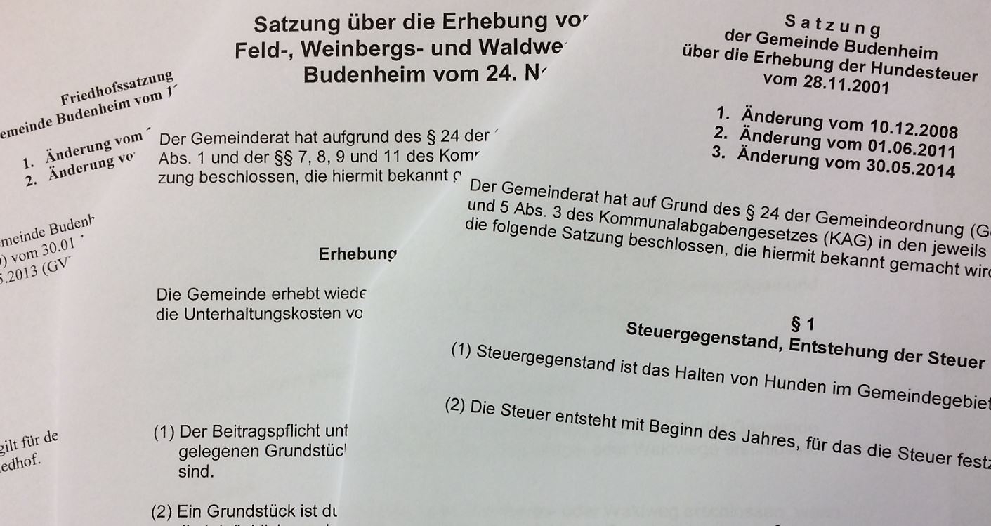 Satzungen | Gemeinde Budenheim